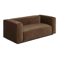 Cleon 74" Sofa in Coffee Velvet - Angle 4