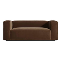 Cleon 74" Sofa in Coffee Velvet - Angle 1