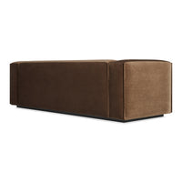 Cleon 96" Sofa in Coffee Velvet - Angle 5