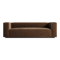 Cleon 96" Sofa in Coffee Velvet - Angle 1