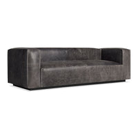 Cleon 96" Sofa in Slate Leather - Angle 3