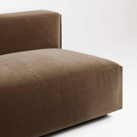 Cleon Armless Lounge Chair in Coffee Velvet - Angle 8