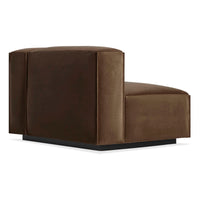 Cleon One Arm Lounge Chair in Coffee Velvet - Angle 5