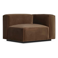 Cleon One Arm Lounge Chair in Coffee Velvet - Angle 2