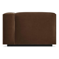 Cleon One Arm Lounge Chair in Coffee Velvet - Angle 6