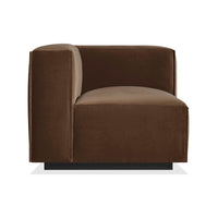 Cleon One Arm Lounge Chair in Coffee Velvet - Angle 4