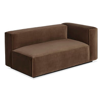 Cleon One Arm Sofa in Coffee Velvet - Angle 4