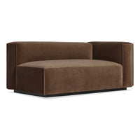 Cleon One Arm Sofa in Coffee Velvet - Angle 3