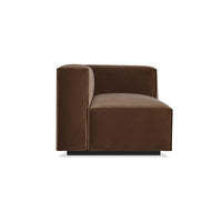 Cleon One Arm Sofa in Coffee Velvet - Angle 5