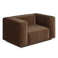 Cleon Lounge Chair in Coffee Velvet - Angle 3