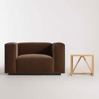 Cleon Lounge Chair in Coffee Velvet - Angle 7