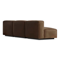 Cleon Medium Sectional Sofa in Coffee Velvet - Angle 6
