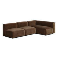 Cleon Medium Sectional Sofa in Coffee Velvet - Angle 4