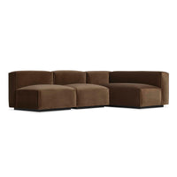 Cleon Medium Sectional Sofa in Coffee Velvet - Angle 3