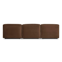 Cleon Medium Sectional Sofa in Coffee Velvet - Angle 7