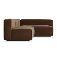 Cleon Medium Sectional Sofa in Coffee Velvet - Angle 5