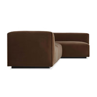 Cleon Medium+ Sectional Sofa in Coffee Velvet - Angle 6