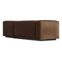 Cleon Small Sectional Sofa in Coffee Velvet - Angle 6