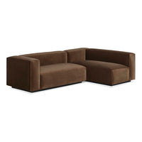 Cleon Small Sectional Sofa in Coffee Velvet - Angle 4
