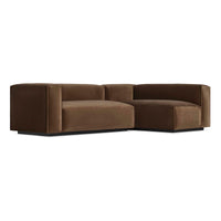 Cleon Small Sectional Sofa in Coffee Velvet - Angle 3