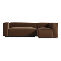 Cleon Small Sectional Sofa in Coffee Velvet - Angle 1