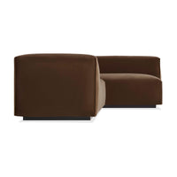 Cleon Small Sectional Sofa in Coffee Velvet - Angle 5