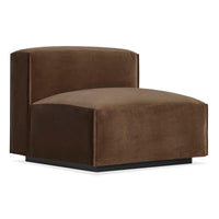 Cleon Armless Lounge Chair in Coffee Velvet - Angle 2