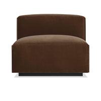 Cleon Armless Lounge Chair in Coffee Velvet - Angle 1