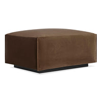 Cleon Ottoman in Coffee Velvet - Angle 2