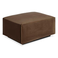 Cleon Ottoman in Coffee Velvet - Angle 3