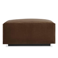 Cleon Ottoman in Coffee Velvet - Angle 1