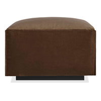 Cleon Ottoman in Coffee Velvet - Angle 4