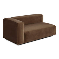 Cleon One Arm Sofa in Coffee Velvet - Angle 4