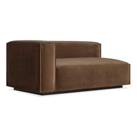 Cleon One Arm Sofa in Coffee Velvet - Angle 3