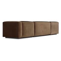 Cleon Large Sectional Sofa in Coffee Velvet - Angle 6