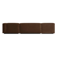 Cleon Large Sectional Sofa in Coffee Velvet - Angle 7