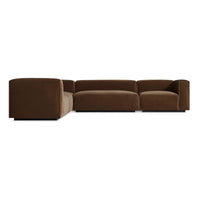 Cleon Large Sectional Sofa in Coffee Velvet - Angle 5