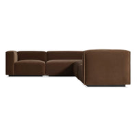 Cleon Large Sectional Sofa in Coffee Velvet - Angle 1