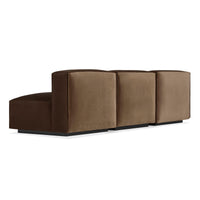 Cleon Medium Sectional Sofa in Coffee Velvet - Angle 6