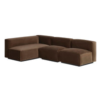 Cleon Medium Sectional Sofa in Coffee Velvet - Angle 4