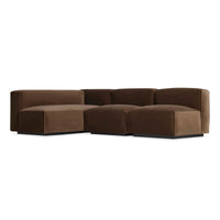 Cleon Medium Sectional Sofa in Coffee Velvet - Angle 3