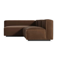 Cleon Medium Sectional Sofa in Coffee Velvet - Angle 5