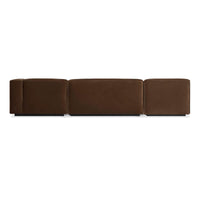Cleon Medium+ Sectional Sofa in Coffee Velvet - Angle 7