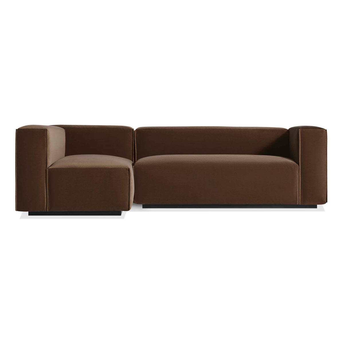 Brown sectional sofa on a white background