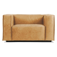 Cleon Lounge Chair in Camel Leather - Angle 1