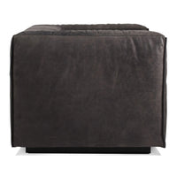 Cleon Lounge Chair in Slate Leather - Angle 3