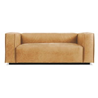 Cleon 74" Sofa in Camel Leather - Angle 1