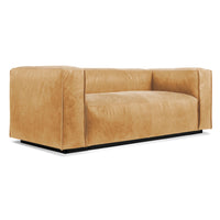 Cleon 74" Sofa in Camel Leather - Angle 3