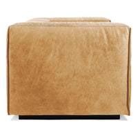 Cleon 74" Sofa in Camel Leather - Angle 4