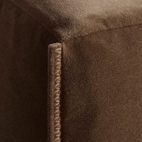 Cleon Ottoman in Coffee Velvet - Angle 5
